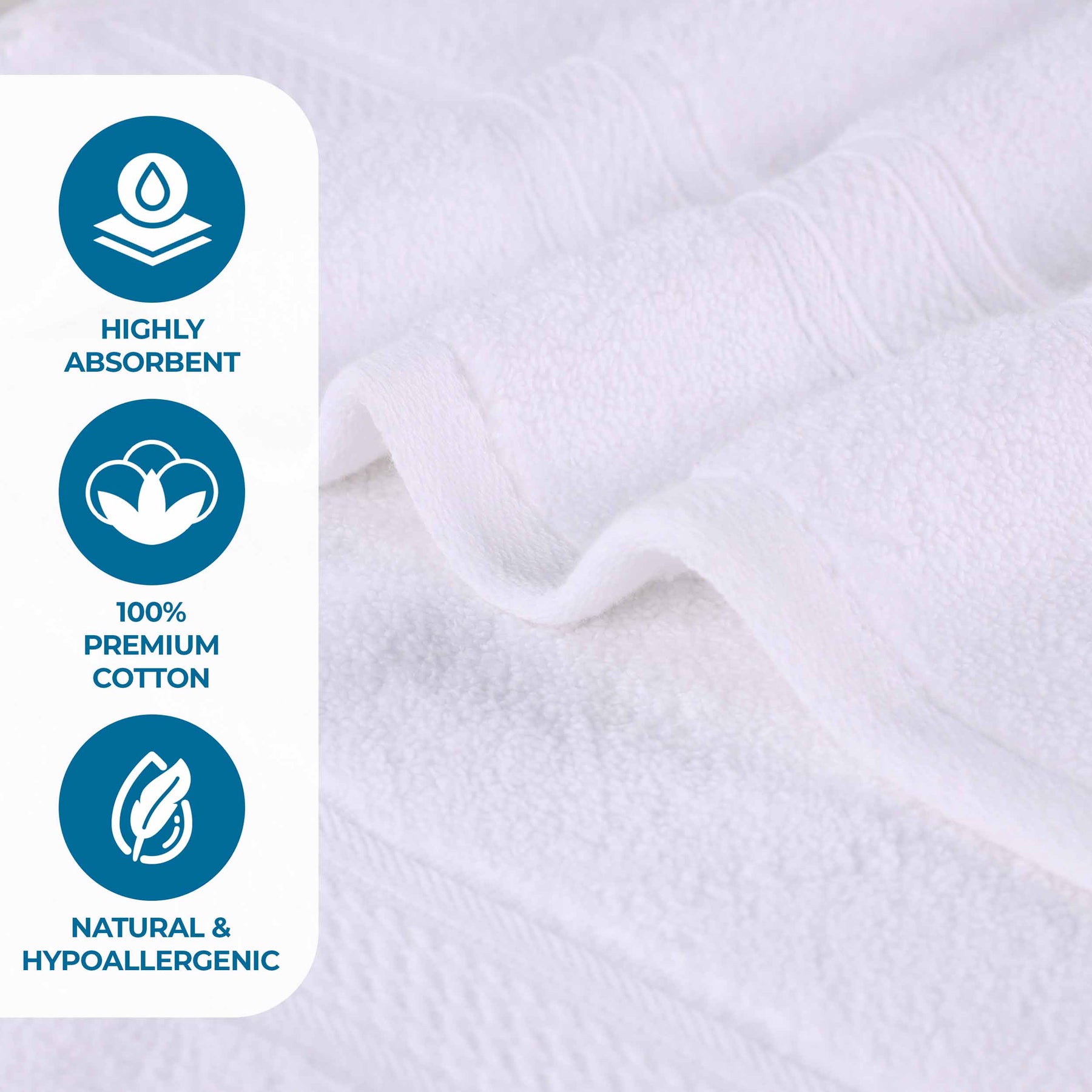 Chevron Zero Twist Solid and Jacquard Cotton 9 Piece Towel Set