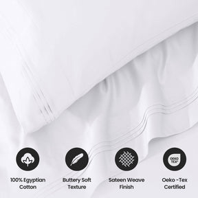 Egyptian Cotton 1000 Thread Count Solid Sheet Set Olympic Queen