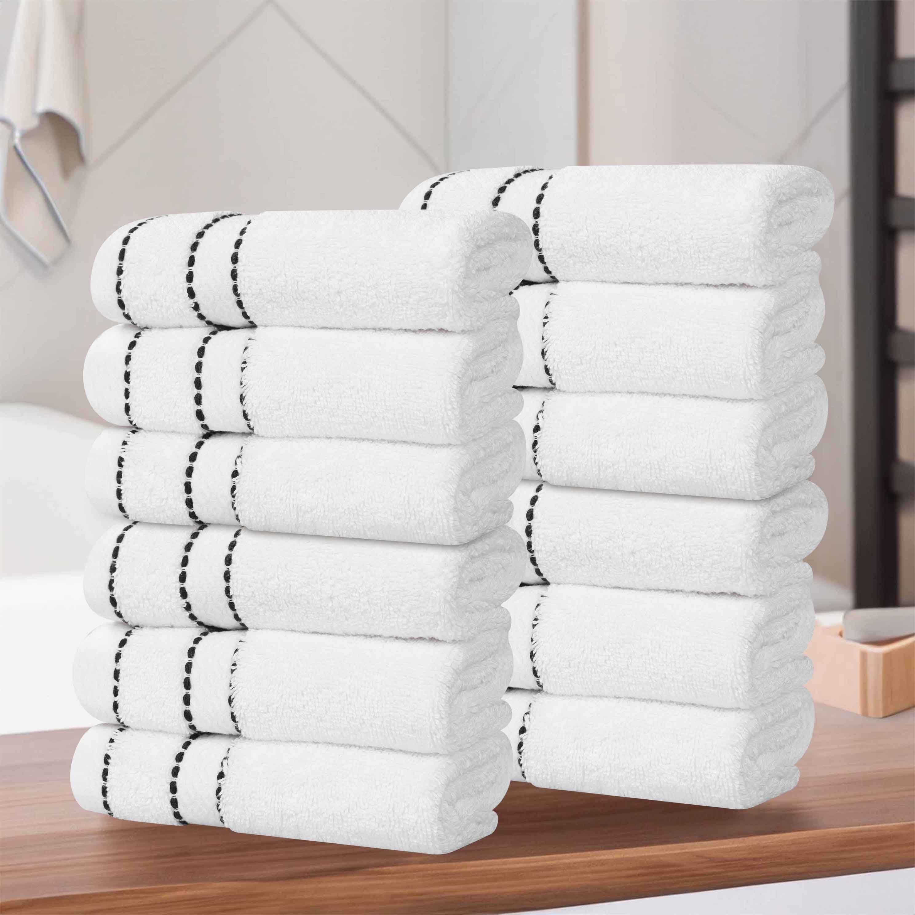 Niles Egyptian Giza Cotton Absorbent Face Towel Washcloth Set of 12 - Face Towel by Superior