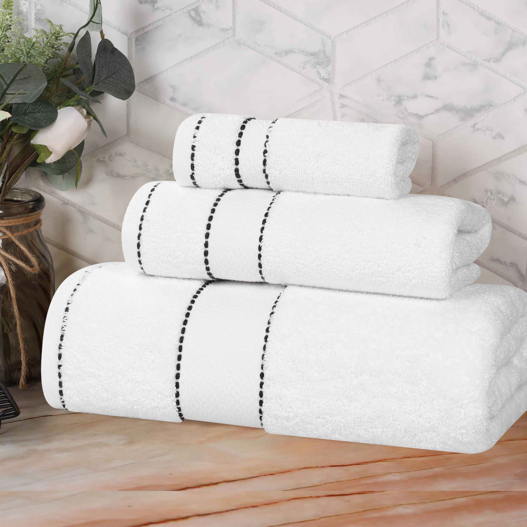 Niles Egyptian Giza Cotton Plush Heavyweight Soft 3 Piece Towel Set