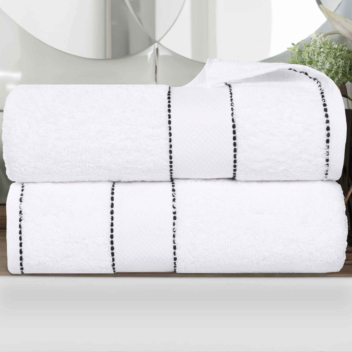 Niles Egyptian Giza Cotton Plush Thick Absorbent Bath Sheet Set of 2