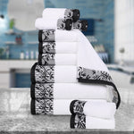 Wisteria Cotton Medium Weight Floral Jacquard 12 Piece Towel Set - Towel Set by Superior