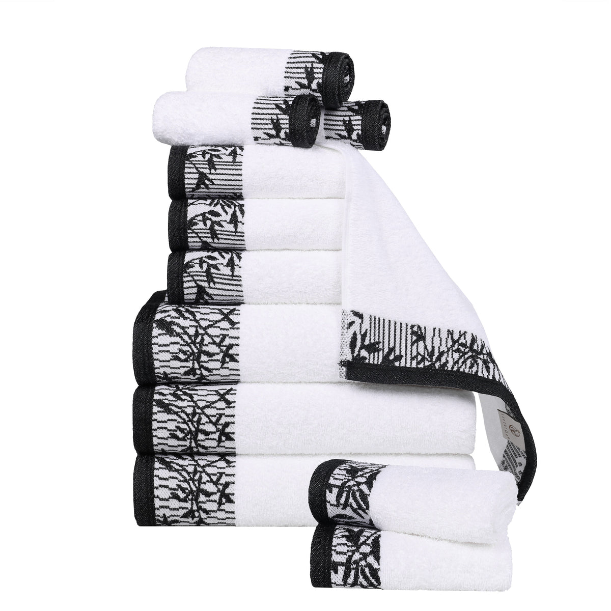 Wisteria Cotton Medium Weight Floral Jacquard 12 Piece Towel Set