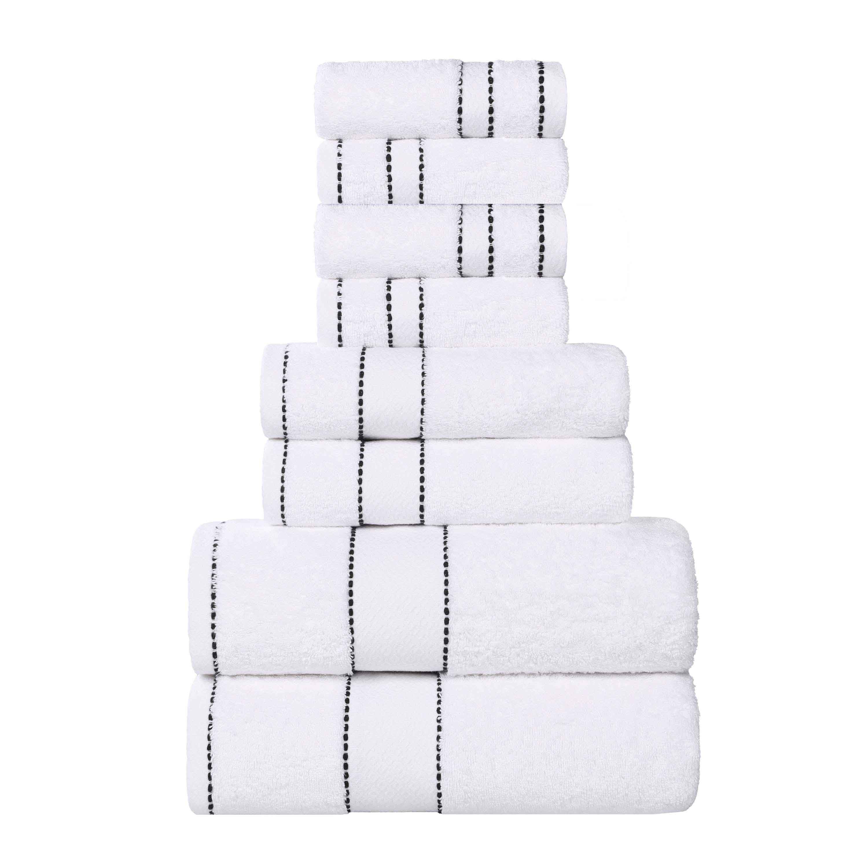 Niles Egyptian Giza Cotton Plush Heavyweight Soft 8 Piece Towel Set - Towel Set by Superior