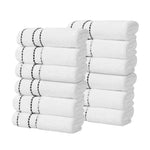 Niles Egyptian Giza Cotton Absorbent Face Towel Washcloth Set of 12 - Face Towel by Superior