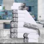 Wisteria Cotton Medium Weight Floral Jacquard 12 Piece Towel Set - Towel Set by Superior