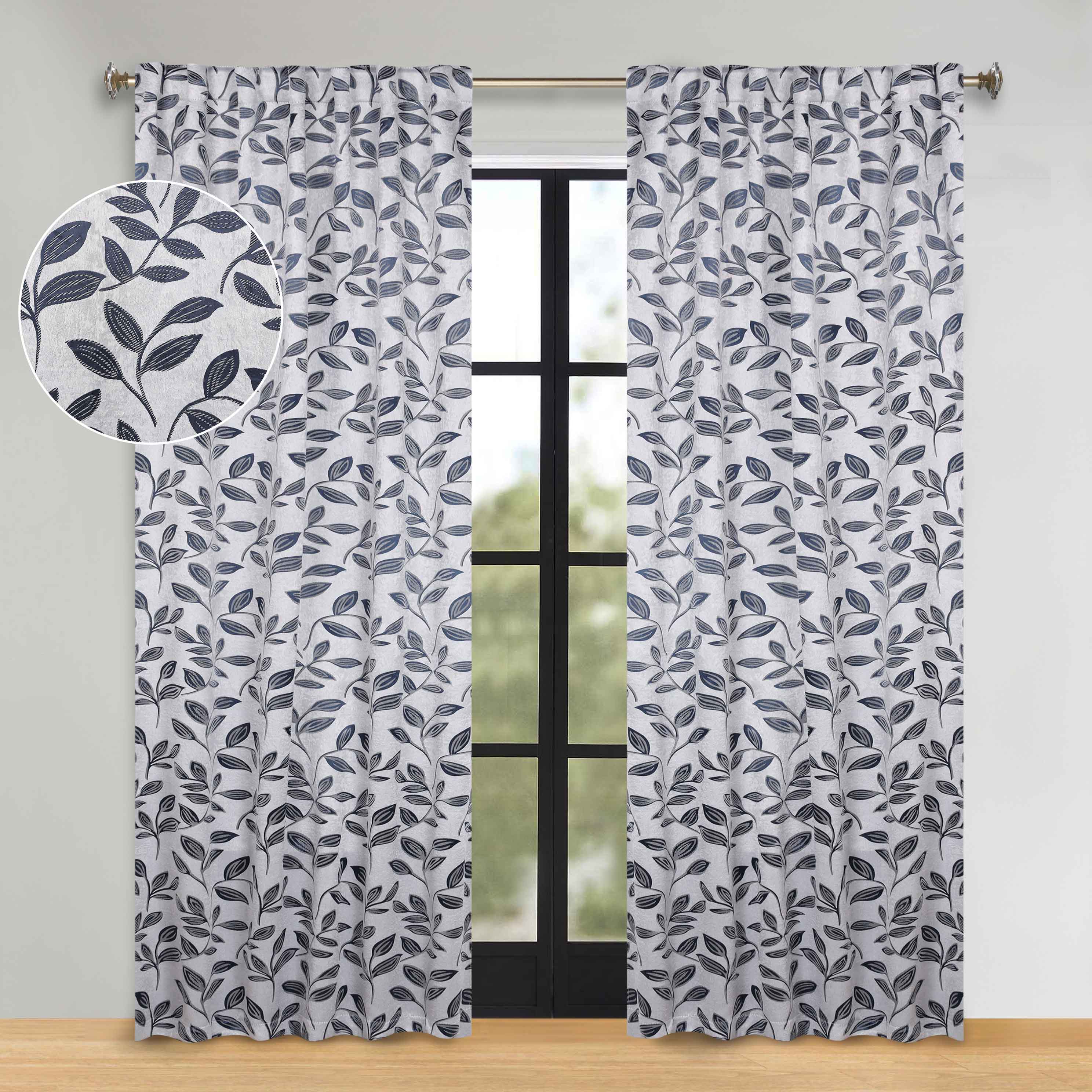 Leaves Room Darkening Back Tabs Blackout Curtain Panels, Set of 2 - Blackout Curtains by Superior