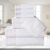 Wisteria Cotton Medium Weight Floral Jacquard Border 8 Piece Towel Set - Towel Set by Superior