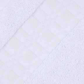 Larissa Cotton Geometric Border 3 Piece Assorted Towel Set - White