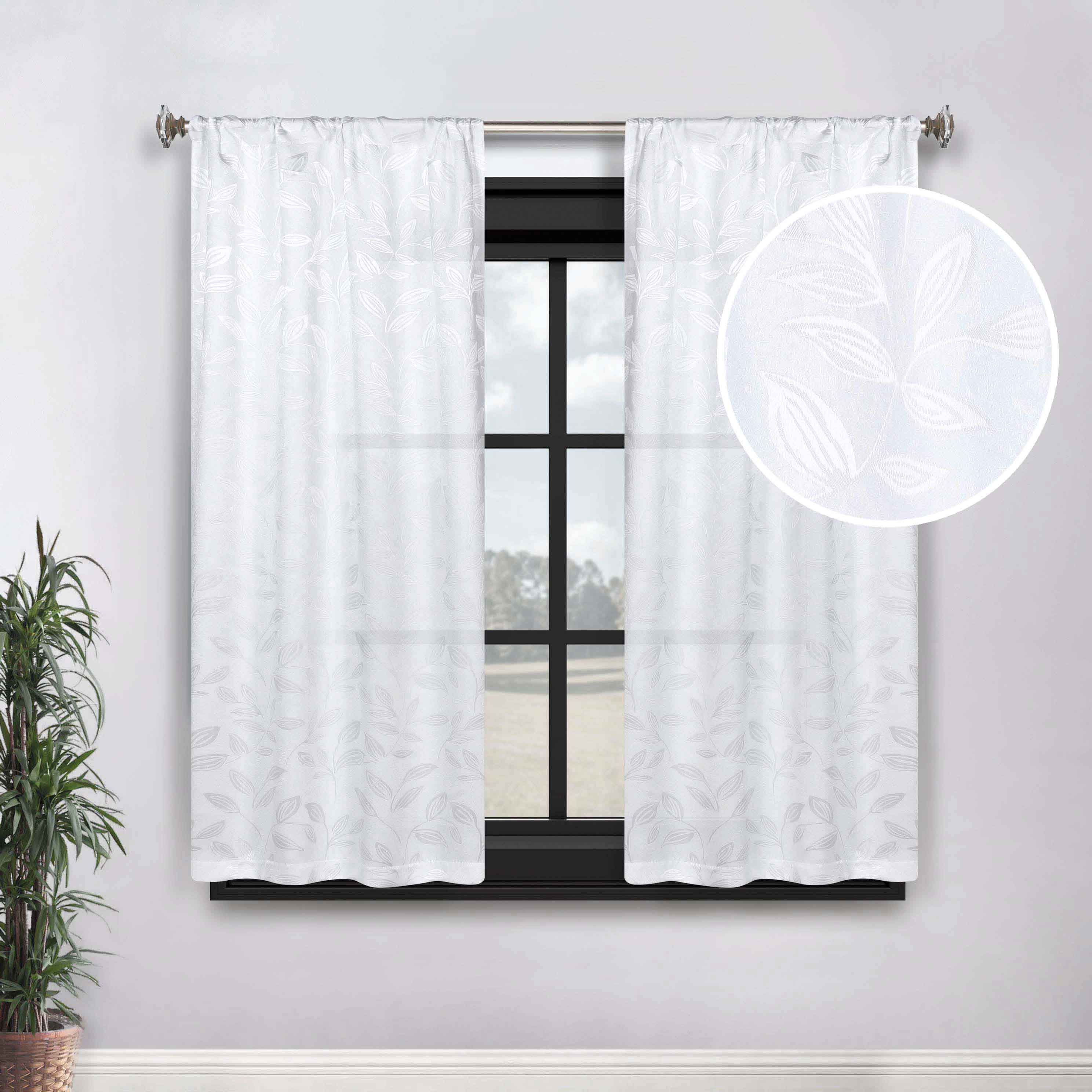 Leaves Room Darkening Washable Blackout Curtain Panels, Set of 2 - Blackout Curtains by Superior