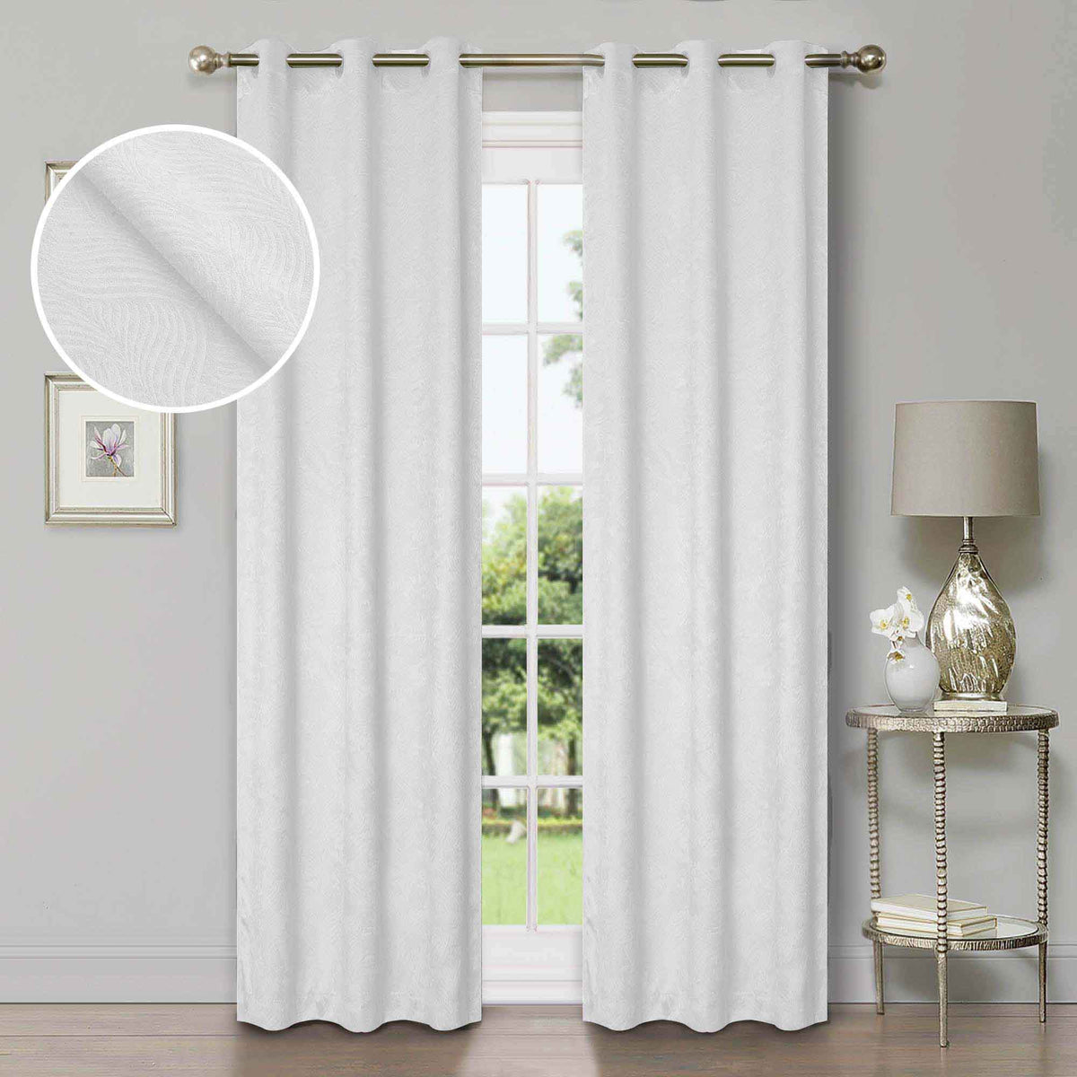 Waverly Geometric Washable Room Darkening Blackout Curtains, Set of 2