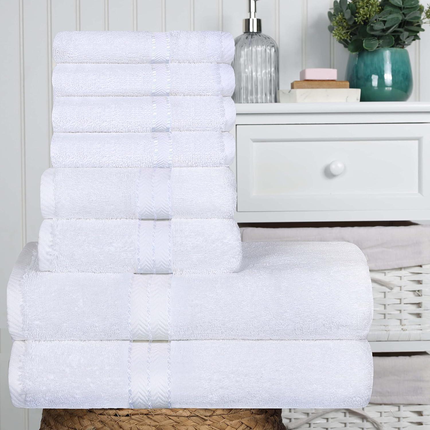 Turkish Cotton Heavyweight Plush 8 Piece Towel Set - Towel Set by Superior - Superior 