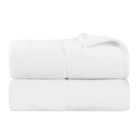 Lodie Cotton Jacquard Solid and Two-Toned Bath Sheet Set of 2 - Bath Sheet by Superior - Superior 