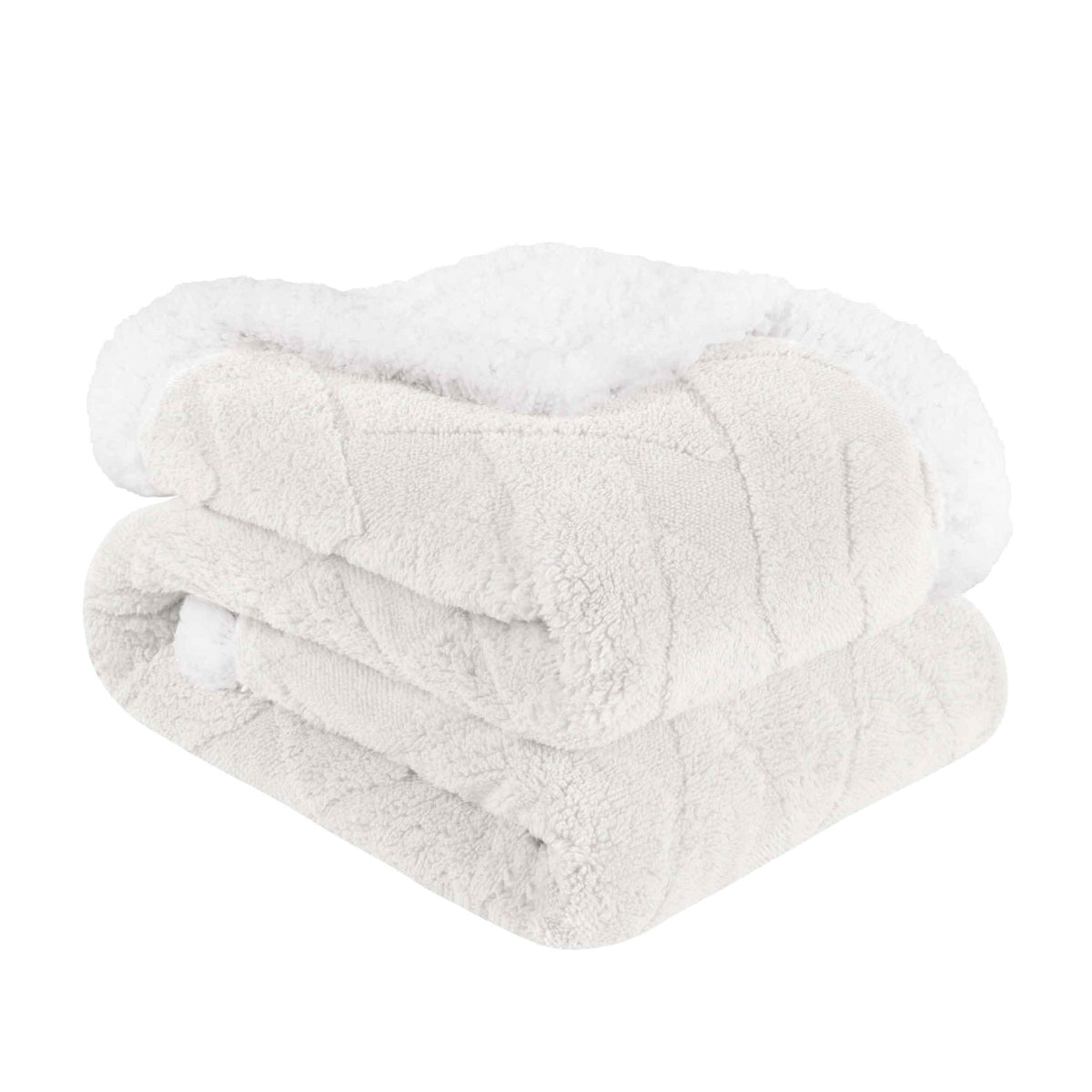 Nuuk Jacquard Lattice Fleece Plush Fluffy Sherpa Reversible Blanket - Blanket by Superior - Superior 