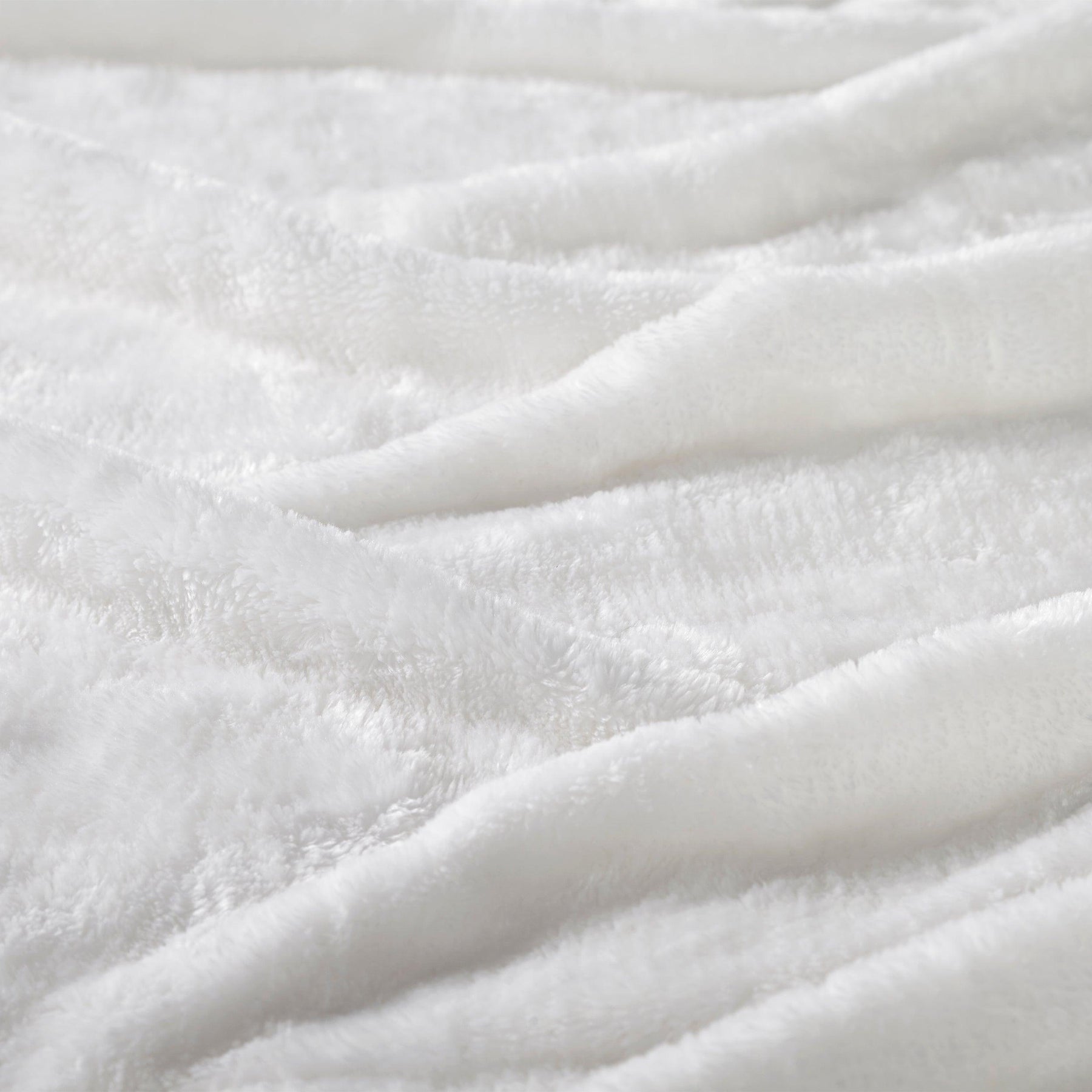 Fleece Plush Medium Weight Fluffy Soft Solid Decorative Blanket - White