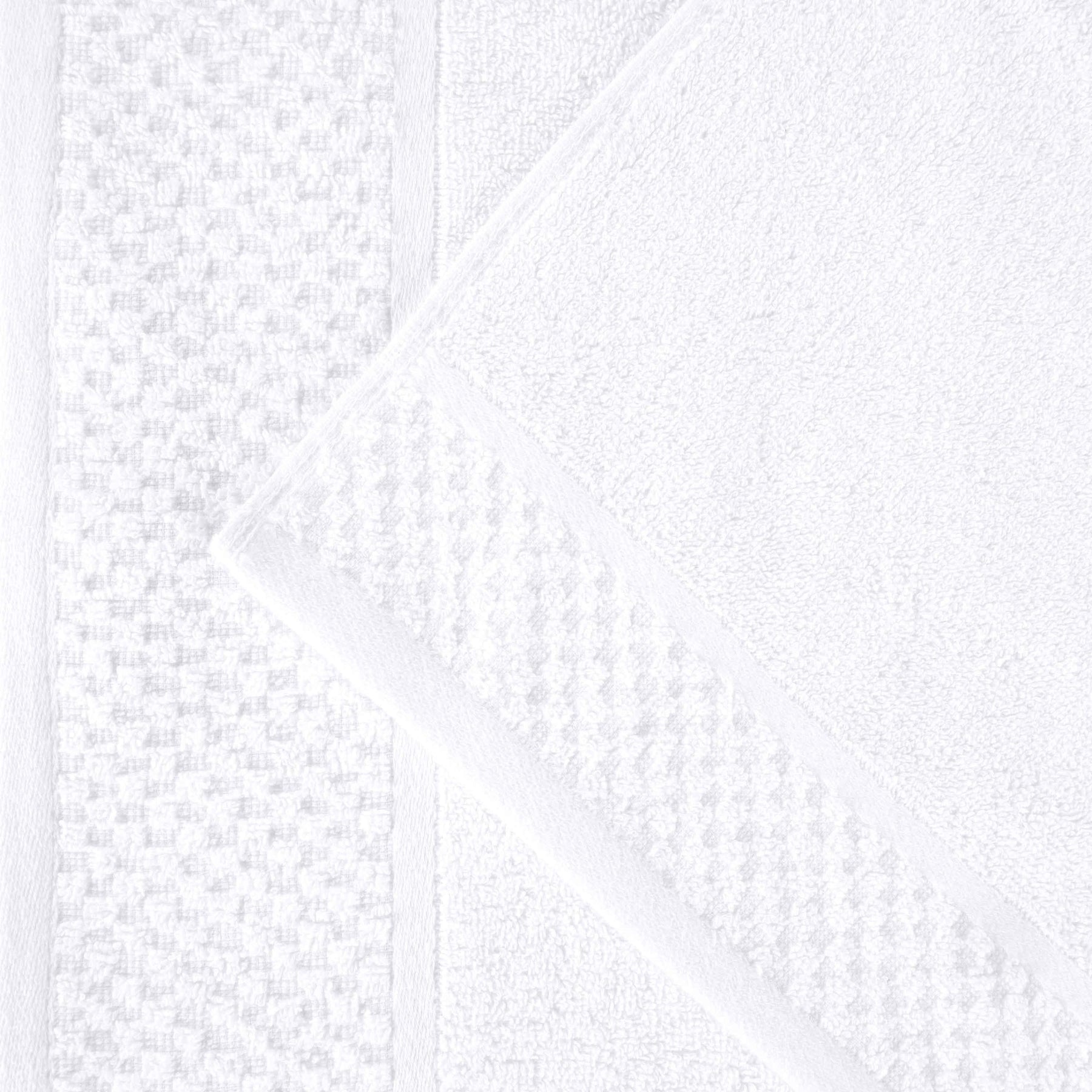 Lodie Cotton Jacquard Solid and Two-Toned Bath Towel Set of 4 - White