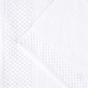 Lodie Cotton Jacquard Solid and Two-Toned Bath Towel Set of 4 - White