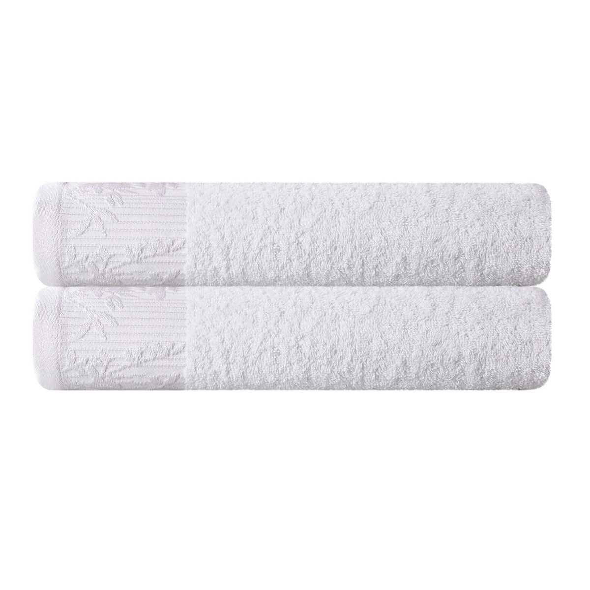 Wisteria Cotton Medium Weight Floral Jacquard Bath Towels, Set of 2