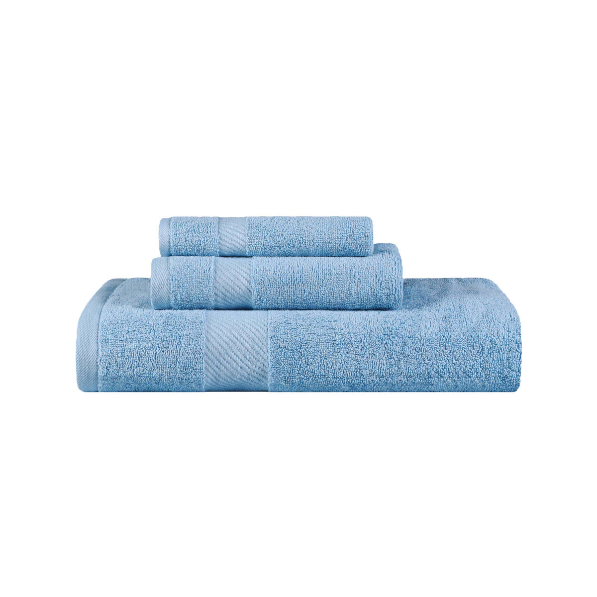Kendell Egyptian Cotton Quick Drying 3 Piece Towel Set - WinterBlue