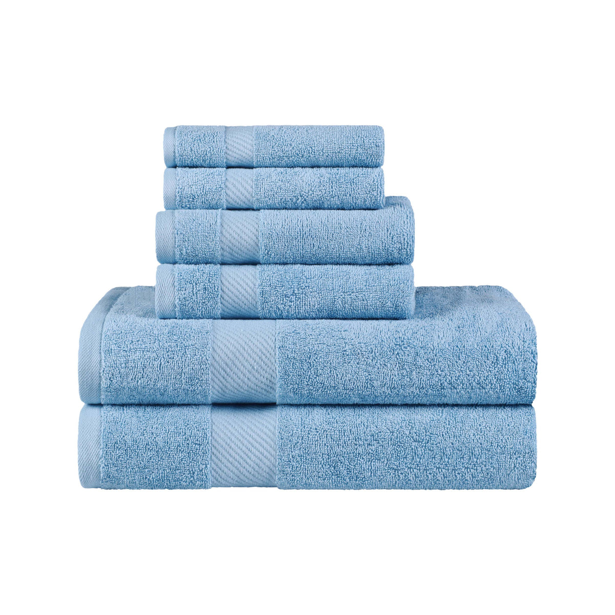 Egyptian Cotton Dobby Border Medium Weight 6 Piece Towel Set