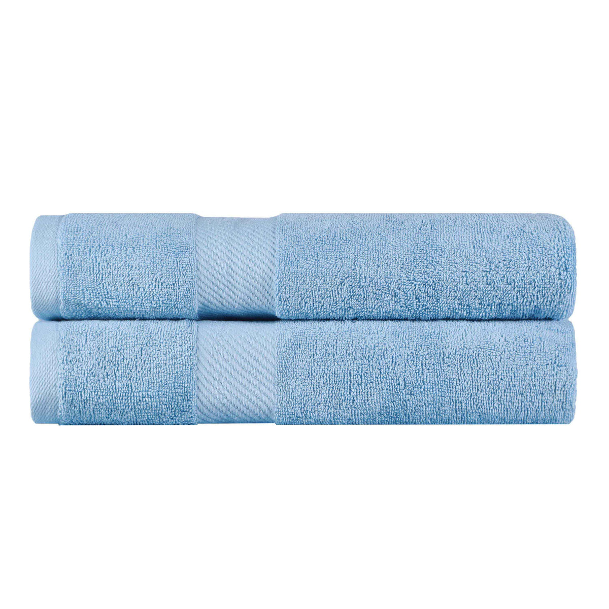 Kendell Egyptian Cotton Solid Medium Weight Bath Towel Set of 2 - WinterBlue