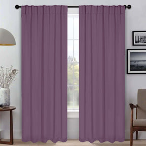 Solid Room Darkening Blackout Curtain Panels, Back Tabs, Set of 2