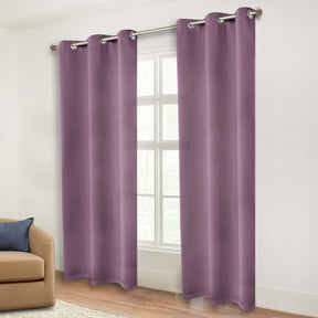 Classic Modern Solid Room Darkening Blackout Curtain Panels, Set of 2 - Wisteria