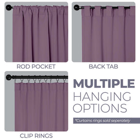 Solid Room Darkening Blackout Curtain Panels, Back Tabs, Set of 2 - Wisteria