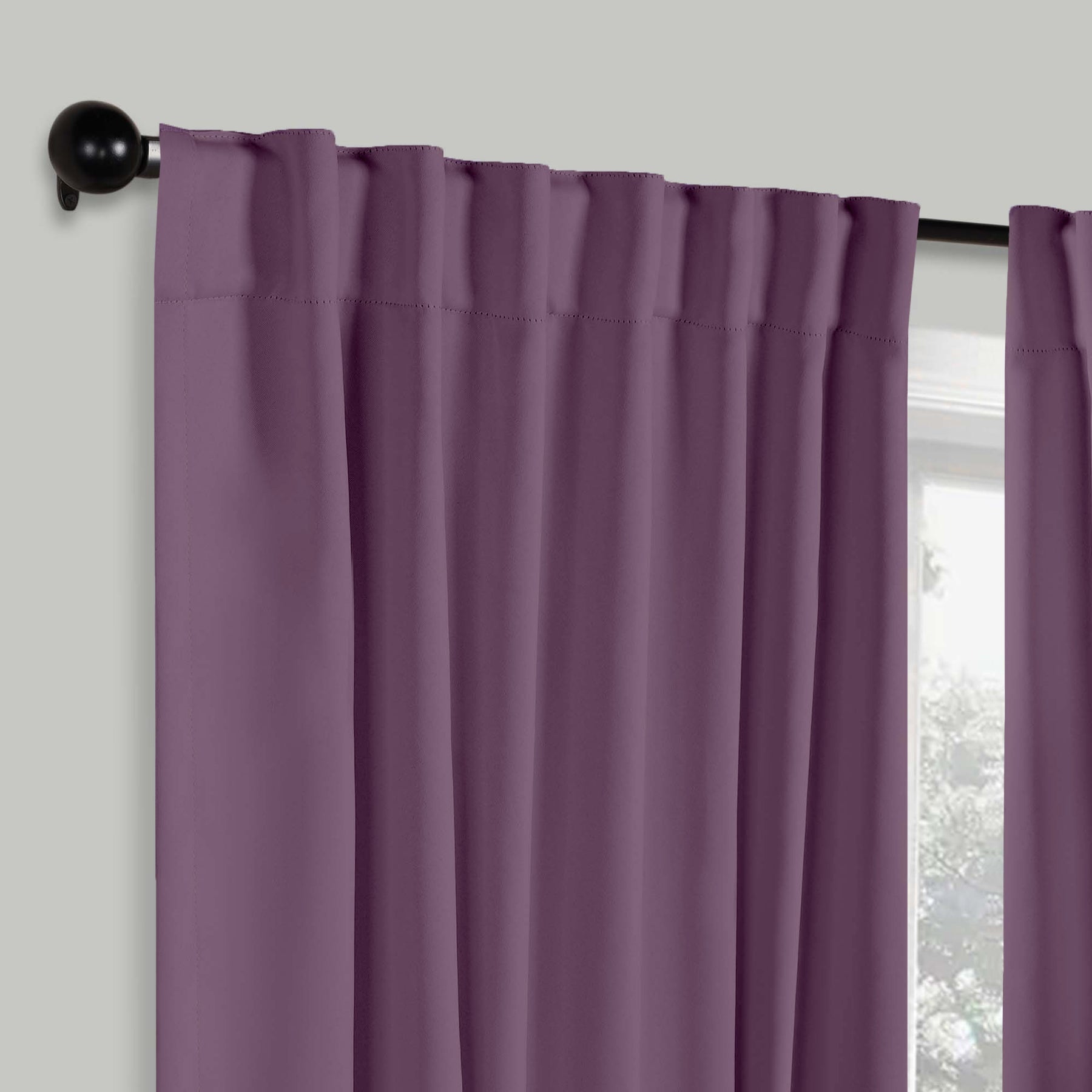 Solid Room Darkening Blackout Curtain Panels, Back Tabs, Set of 2