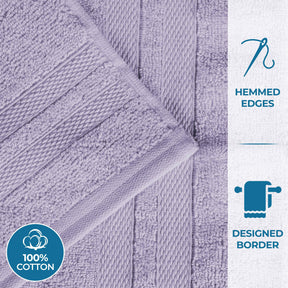 Ultra-Soft Cotton Absorbent Quick-Drying 12 Piece Assorted Towel Set - Wisteria