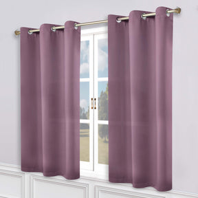 Classic Modern Solid Room Darkening Blackout Curtain Panels, Set of 2 - Wisteria