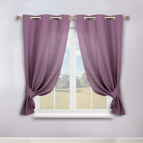 Classic Modern Solid Room Darkening Blackout Curtain Panels, Set of 2 - Wisteria