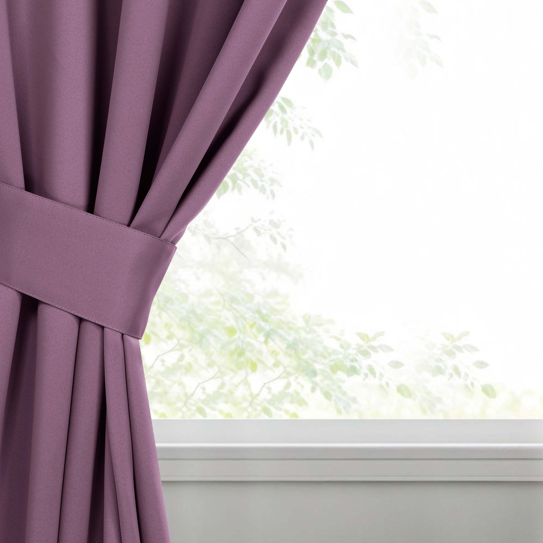 Classic Modern Solid Room Darkening Blackout Curtain Panels, Set of 2 - Wisteria