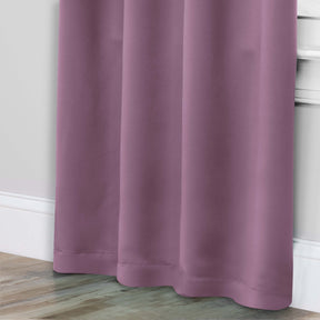 Solid Room Darkening Rod Pocket Blackout Curtain Panels, Set of 2 - Wisteria