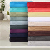 Soho Ribbed Cotton Absorbent 3 Piece Assorted Towel Set - Towel Set by Superior