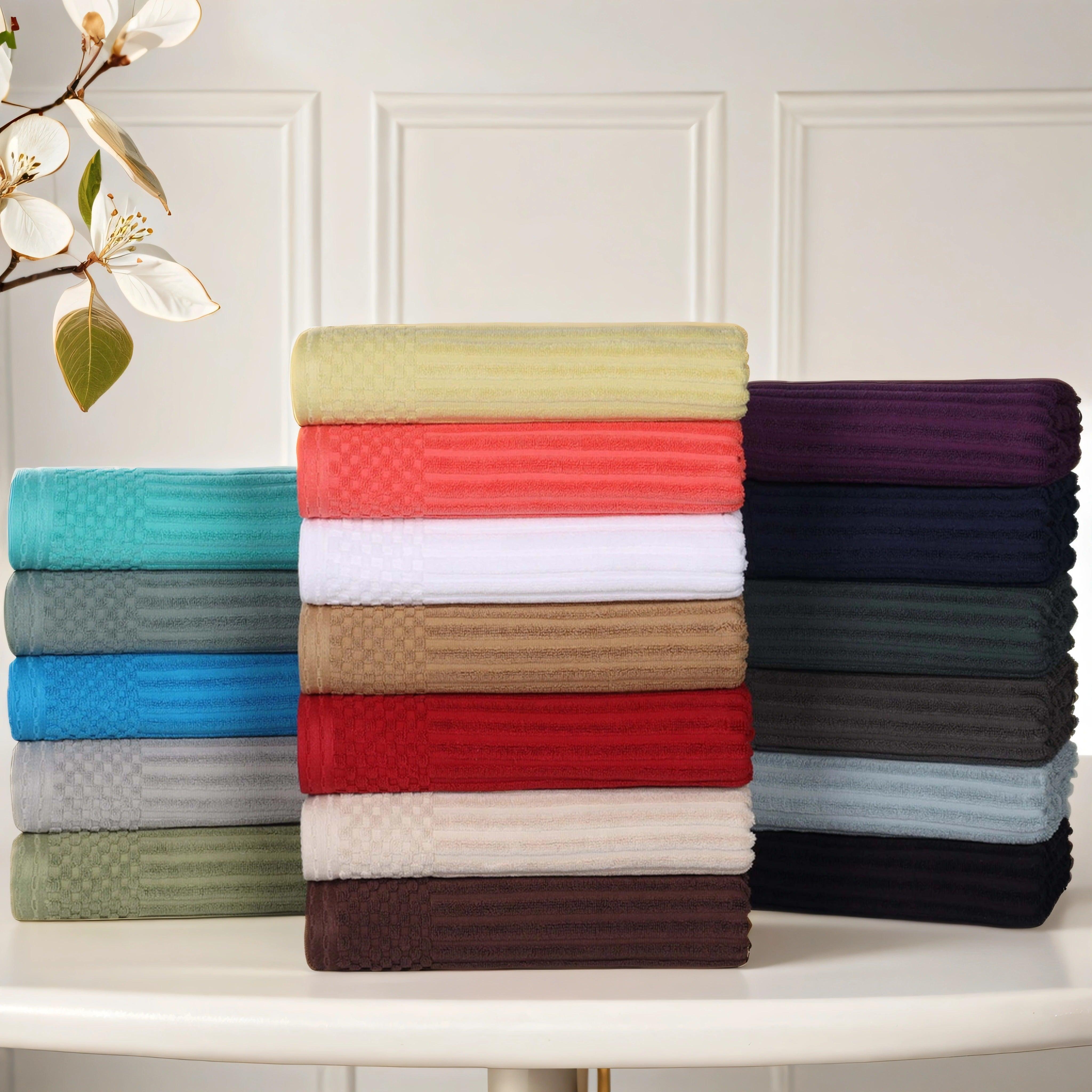 Soho Ribbed Cotton Absorbent 3 Piece Assorted Towel Set - Towel Set by Superior