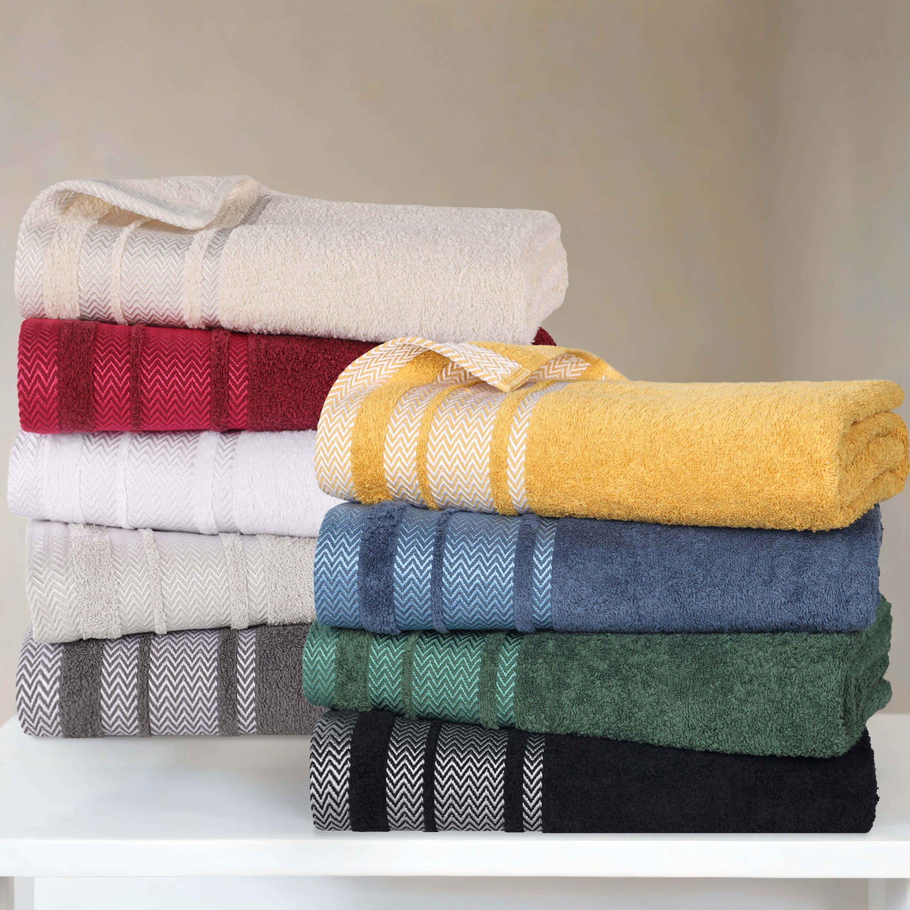 Hays Cotton Medium Weight 8 Piece Assorted Bathroom Towel Set