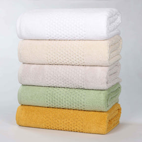 Playa Zero Twist Cotton Solid Waffle Textured 3 Piece Towel Set