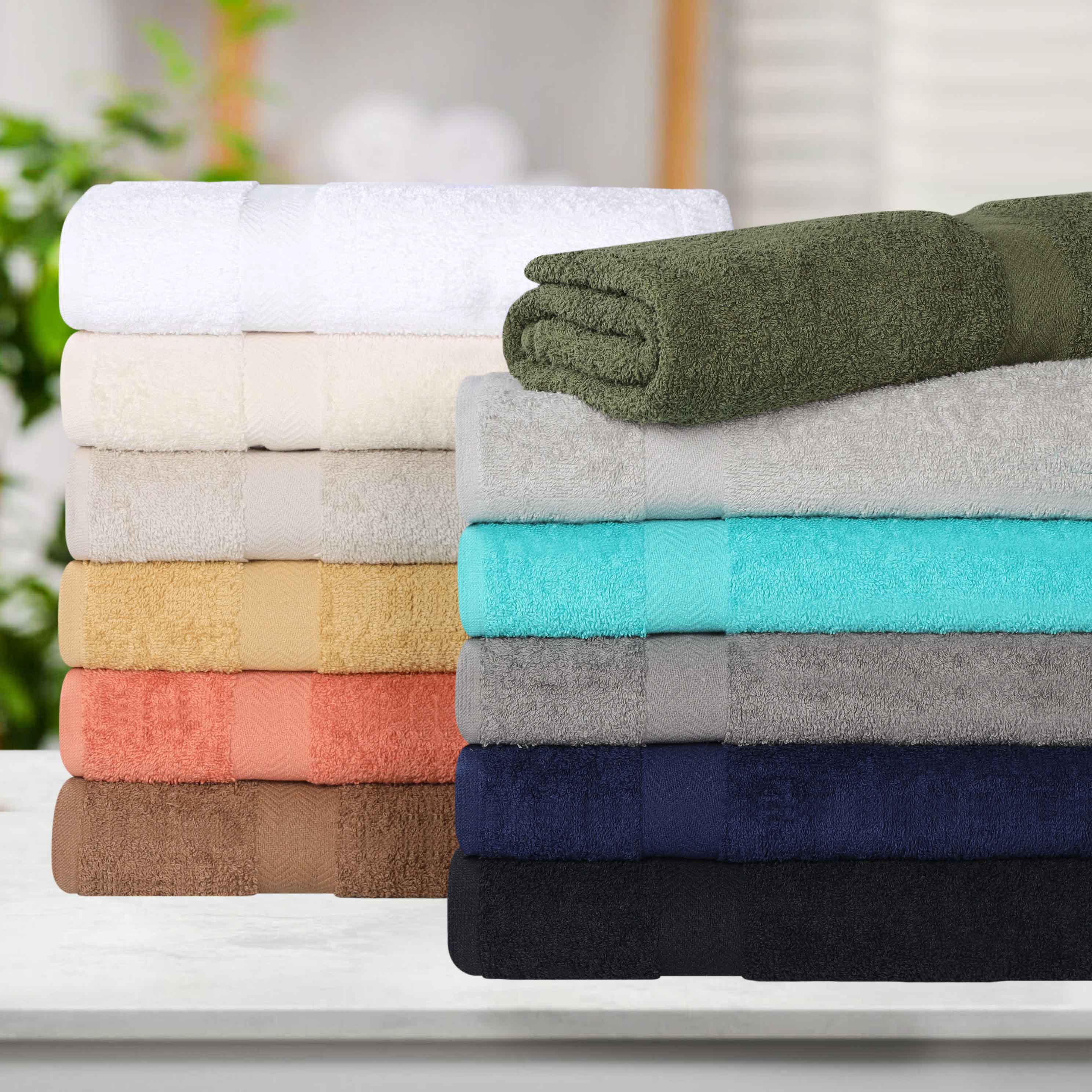 6 Piece Cotton Eco-Friendly Soft Absorbent Towel Set - Towel Set by Superior