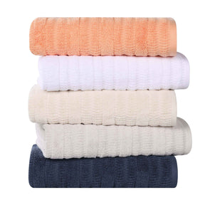 Mika Smart Twist Cotton Solid Textured Ribbed 9 Piece Towel Set