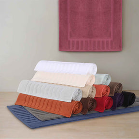 Leo Cotton Solid Modern Absorbent Heavy Washable Bath Mat Set of 2