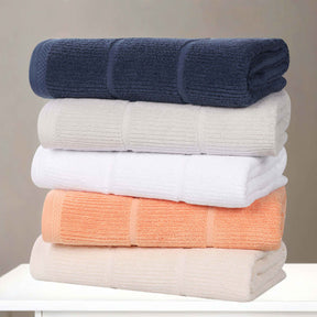 Milo Smart Twist Cotton Solid Ribbed 3 Piece Towel Set