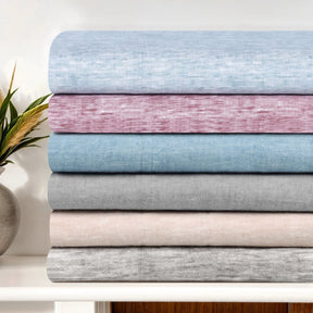 Melange Flannel Cotton Two-Toned Deep Pocket Warm Sheet Set