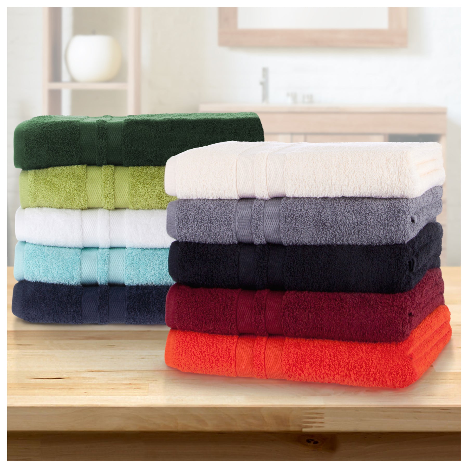 Ultra Soft Cotton Absorbent Solid Assorted 6 Piece Towel Set