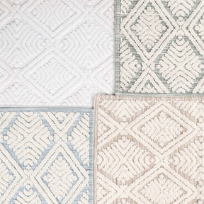 Ceton Diamond Trellis Textured Machine Washable Bath Rugs, Set of 2