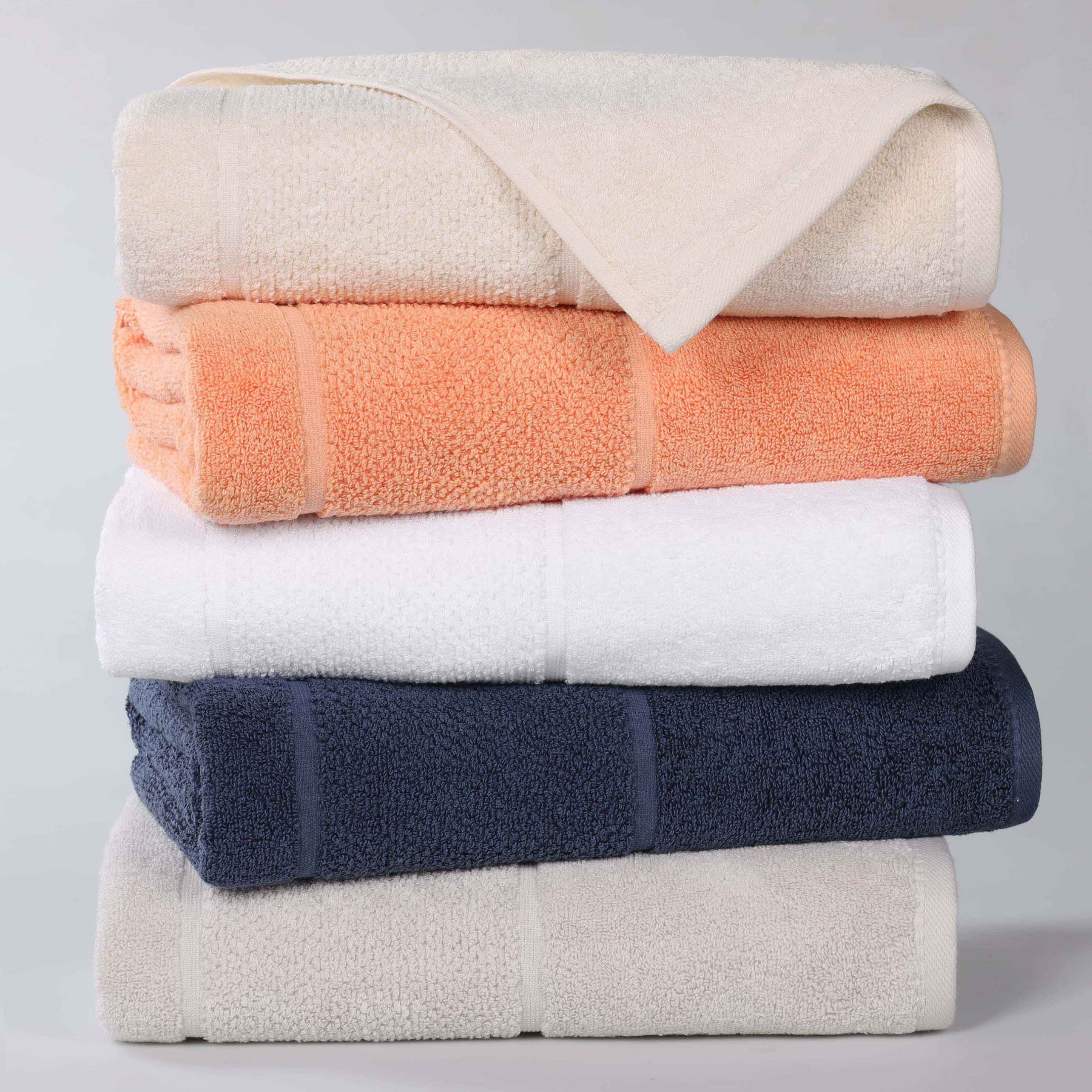 Mile Smart Twist Cotton Solid Thick Border 9 Piece Towel Set