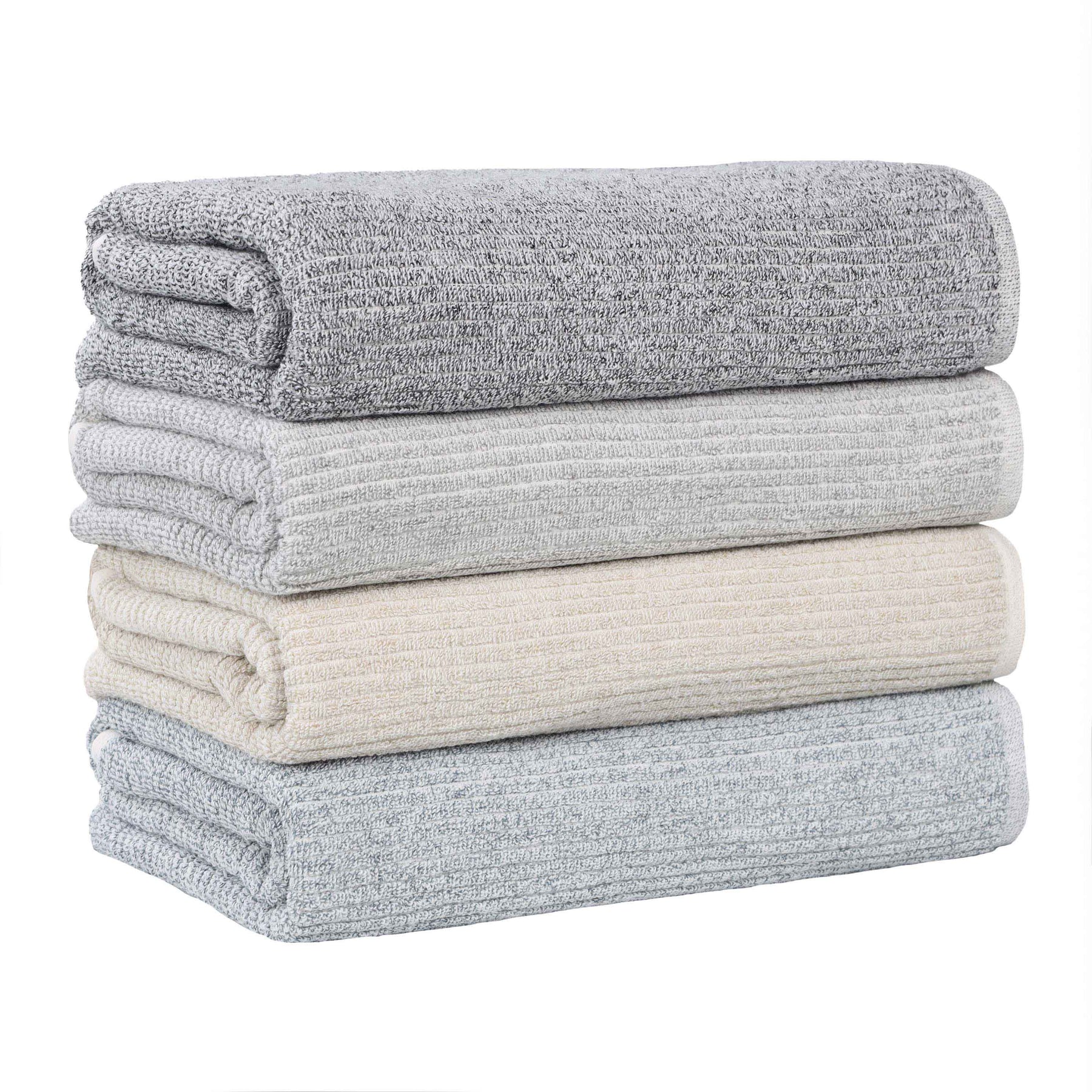 Destin Cotton Blend Medium Weight Textured Ribbed 9 Piece Towel Set