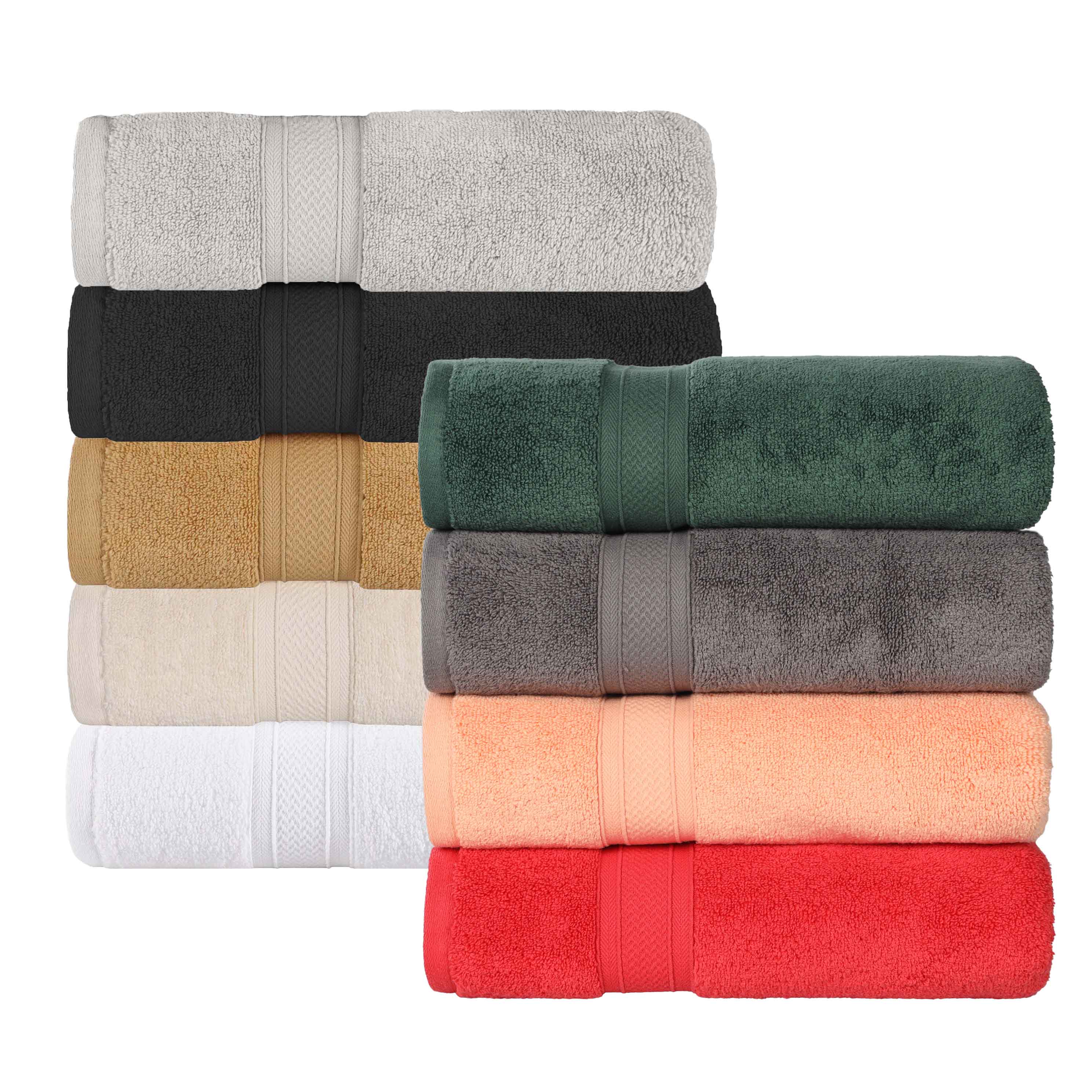 Chevron Zero Twist Solid and Jacquard Soft Cotton 12 Piece Towel Set - Towel Set by Superior