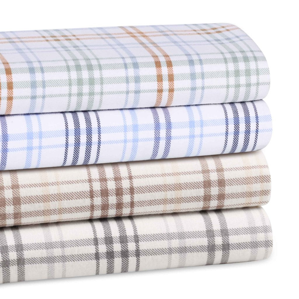 Plaid Flannel Cotton Classic Modern Farmhouse Deep Pocket Sheet Set