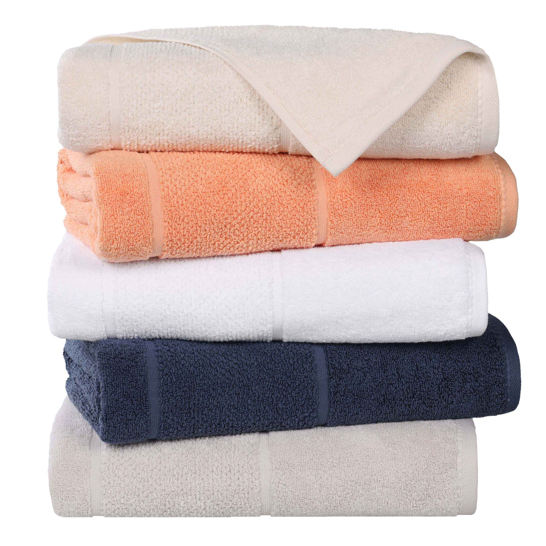 Mile Smart Twist Cotton Solid Thick Border 9 Piece Towel Set